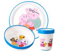 Peppa Pig 3pcs Reusable Bicolor Kids Dinner Tableware Set - 100% BPA-Free