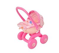 Peppa Pig 4-IN-1 My First Pram | Childrens Interchangeable Pram With Carry Cot, Baby Chair & Pushchair | Peppa Pig Themed Pattern With Bedding & Removable Apron | Ages 18M+