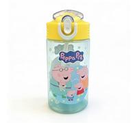 Peppa Pig 450ml Kids Water Bottle with Straw & Flip Lid - Leak-Proof BPA-Free Children’s Drinks Bottle for School, Nursery & Travel