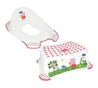 Peppa Pig 49613 Toilet Training Seat Bundled with Peppa Pig Step Stool with Non Slip Feet White