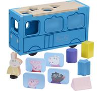 Peppa Pig 674 07222 Peppas Wood Play School Bus Shape Sorter, New Pink