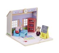 Peppa Pig Wooden School House Classroom Playset with 3 Figures inc Mme Gazelle