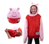 Peppa Pig Adult Kids Toddler Cozy Cuddle Blanket and Pillow Long Sleeve Hoodie Sweatshirt, Peppa Pig, One Size