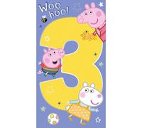 Danilo Promotions LTD Peppa Pig Age 3 Birthday Card, 9 x 5