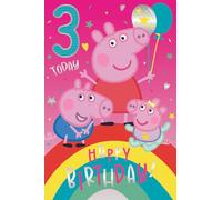 Peppa Pig Age 3 Birthday Card, 3rd Birthday Card for Peppa Pig Lovers