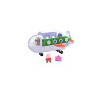 Peppa Pig Air Peppa Jet Figure (C-06227) - Free-wheeling jet, open cockpit, articulated Peppa, Miss Rabbit pilot, folding stairs, baggage compartment