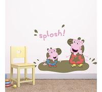 Peppa Pig and George splosh wall stickers (Large - Pink) | Official Peppa Pig wall stickers range