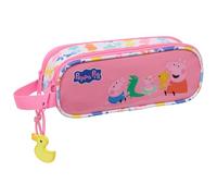 PEPPA PIG BABY PIG - Double Child's Pencil Case, Children's Pencil Case, Ideal for School Age Children, Comfortable and Versatile, Quality and Resistance, 21 x 6 x 8 cm