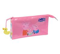 PEPPA PIG BABY PIG - Triple Pencil Case, Children's Pencil Case, Ideal for School Age Children, Comfortable and Versatile, Quality and Resistance, 22 x 3 x 12 cm