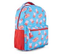 Peppa Pig Allover Print Backpack - Adventure with Peppa and George in Every Step, A Playful and Colorful Kids School Bag, Blue, Modern
