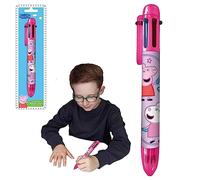 Peppa Pig Ballpoint Pen for Kids Girls| 6 Color Retractable Pen for Office School Supplies Students Children Gift| Kids Party Favors 3+Years