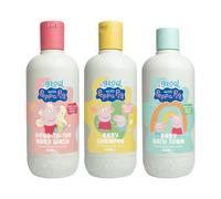 Peppa Pig Bathtime Fun Bundle - 350mlx3 - Coconut & Grape Baby Wash, Peach & Oat Milk Kids Shampoo and Peach & Oat Milk Bubble Bath & Baby Wash - Hyp