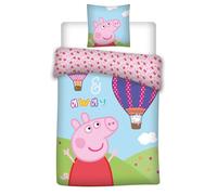 Peppa Pig Bed Linen, and The Balloon,Duvet set,Pillowcase 40 x 60 cm + Duvet Cover 100 x 135 cm, 100% Cotton Oeko-TEX