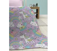 Peppa Pig Officailly Licensed Fleece Blanket | Super Soft Warm Bedtime Purple Lilac Design | Perfect for Home, Bedroom, Sleepovers & Camping 100 x 150cm