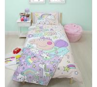Peppa Pig Officially Licensed Bedtime Design Single Duvet Cover Set | Reversible 2 Sided Bedding Including Matching Pillow Case | Perfect For Kids Bedroom | Polycotton