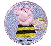 Peppa Pig © Bee - Iron on Patches Adhesive Emblem Stickers Appliques, Size: 2.36 x 2.36 inches