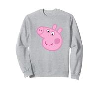 Peppa Pig Big Face Sweatshirt, Adult Unisex, Heather Grey, XX-Large