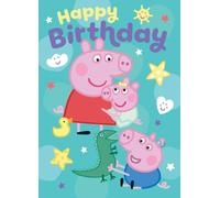 PEPPA PIG BIRTHDAY CARD, PEPPA AND GEORGE BIRTHDAY CARD