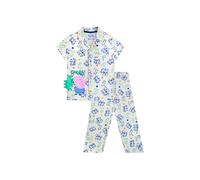 Peppa Pig Boy's George Pig Button Up Pyjamas in Light Blue | Size: 7-8 Years Peppa Pig Light Blue 7-8 Years