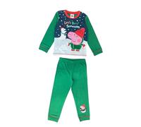 Peppa Pig, Boys George Pig Christmas Pyjamas, Green, Let's Build A Snowman Age 18-24 Months