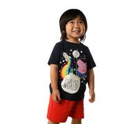 Peppa Pig Boys George Pig Pyjamas Set - 'Out of This World' Space-Themed Cotton PJ | Full-Length Long Set | Black with Colourful Graphics | Sizes 12 Months to 4 Years (L6_0464_Y, 12-18 Months)