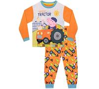 Peppa Pig Boys George Pig Pyjamas Tractor Farm Long Sleeve Pyjama Set for Kids Orange
