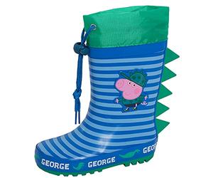 Peppa Pig Boys George Pig Tie Top Wellington Boots Kids Dino Wellingtons Wellies Rain Boots Green 7 UK Child/EU 24