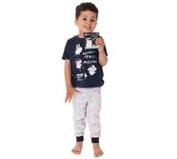 Peppa Pig Boy's Short Sleeve Long Leg Pyjama Set | Boys Navy | Official in Blue | Size: 18-24 m Peppa Pig Blue 18-24 m