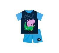 Peppa Pig Boy's Short Sleeve Pyjama Set in Blue | Size: 3-4 Years Peppa Pig Blue 3-4 Years