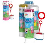 Peppa Pig Bubble Tubes with Wand 60ml - 12 Pack Kids Bubble Party Favours - Puzzle Maze Lid Bubble Blower Party Bag Fillers