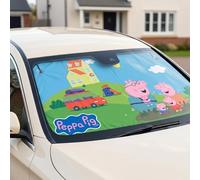 Peppa Pig Car Windscreen Sunshade | Offically Licensed Travel Trip Easy-Fit Front Window Blind Shade | Sun Screen Reflector for Vehicle Parking