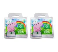 Peppa Pig Childrens Plaster Graze Kit / x22 Units / 6 Wound Wipes / 16 Plasters in 3 Sizes/Latex Free/Hypoallergenic/Wash Proof/Breathable/CE Certified/Resealable Pouch 22 Units (Pack of 2)