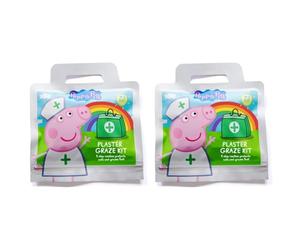 Peppa Pig Childrens Plaster Graze Kit / x22 Units / 6 Wound Wipes / 16 Plasters in 3 Sizes/Latex Free/Hypoallergenic/Wash Proof/Breathable/CE Certified/Resealable Pouch 22 Units (Pack of 2)
