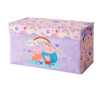 Peppa Pig Collapsible Storage Trunk with Lid,Large Chest Organizer for Kids Bedroom, Playroom & Nursery,Durable Fabric Toy Box with Handles