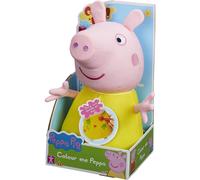 Peppa Pig Colour Me Peppa 30cm Soft Toy inc 2 Washable Pens - Design her Dress