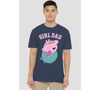 Peppa Pig Daddy Pig Girl Dad T Shirt, Heather Navy Hasbro Navy L