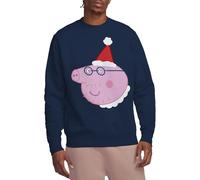 Peppa Pig Daddy Pig Santa Hat Unisex Sweatshirt, Navy, Small