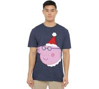 Peppa Pig Daddy Pig Santa Hat Unisex T Shirt, Navy, XXX-Large