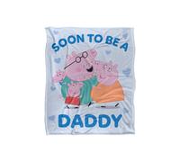 Peppa Pig Daddy Pig Soon To Be Silky Touch Blanket 50" x 60" Hasbro White One Size