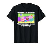 Peppa Pig Daddy Pig's Birthday Candles T-Shirt, Men, Black, 4X-Large