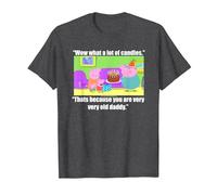 Peppa Pig Daddy Pig's Birthday Candles T-Shirt, Men, Dark Heather Grey, 4X-Large
