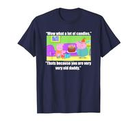 Peppa Pig Daddy Pig's Birthday Candles T-Shirt, Men, Navy Blue, 4X-Large