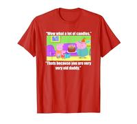 Peppa Pig Daddy Pig's Birthday Candles T-Shirt, Men, Red, XX-Large