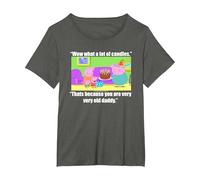Peppa Pig Daddy Pig's Birthday Candles T-Shirt, Women's Plus, Asphalt Grey, 3X