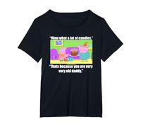 Peppa Pig Daddy Pig's Birthday Candles T-Shirt, Women's Plus, Black, 3X