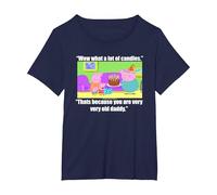 Peppa Pig Daddy Pig's Birthday Candles T-Shirt, Women's Plus, Navy Blue, 6X