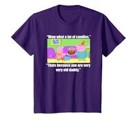 Peppa Pig Daddy Pig's Birthday Candles T-Shirt, Youth, Purple, 4T