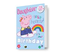 Peppa Pig Official Birthday Card, Daughter, Multi color , Pack of 1