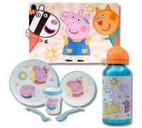 Peppa Pig Dinner Set With Mat & Aluminium Bottle in Orange Peppa Pig Orange