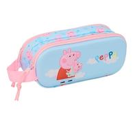 PEPPA PIG - Double 3D Pencil Case, Children's Pencil Case, Ideal for School Age Children, Comfortable and Versatile, Quality and Resistance, 21 x 6 x 8 cm
